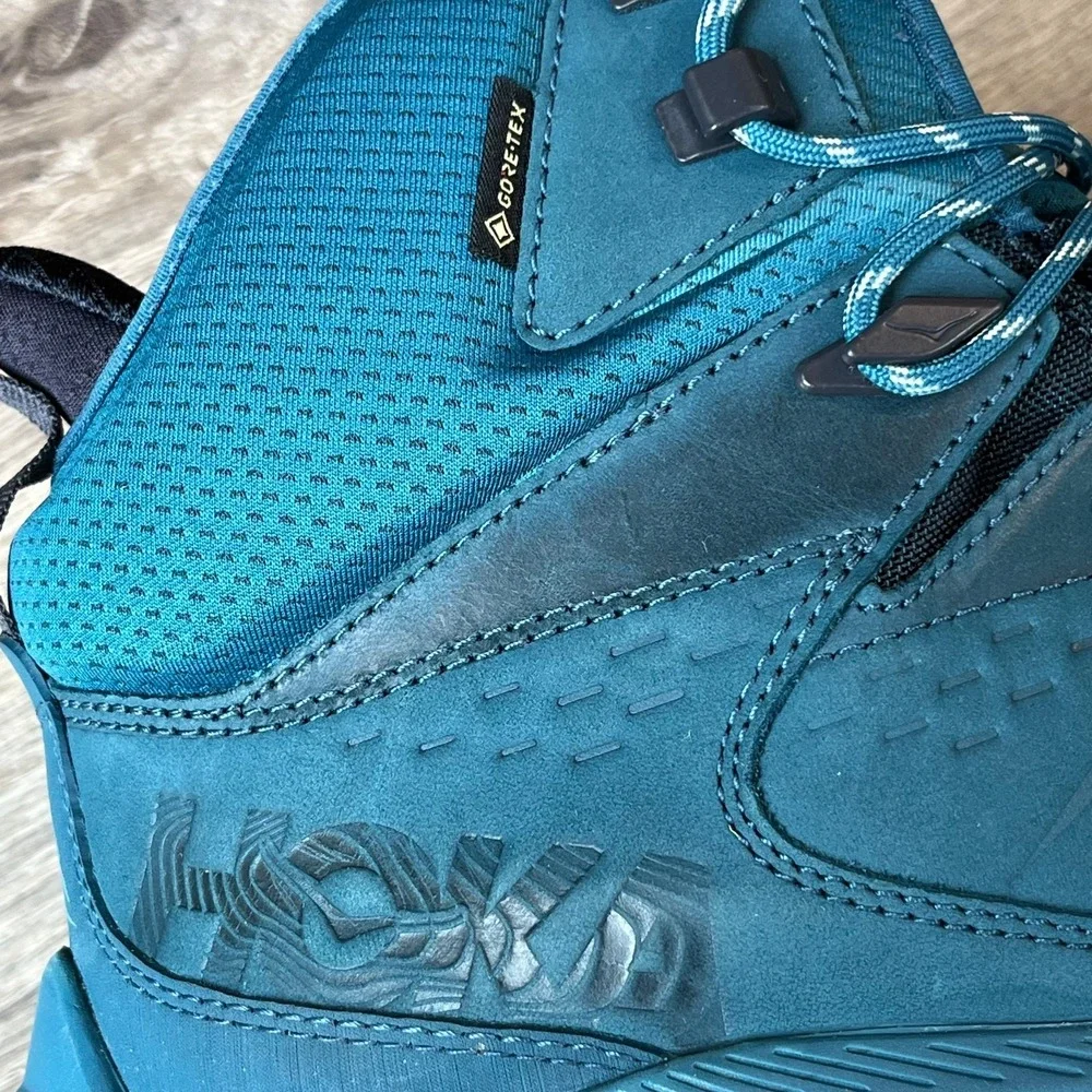 NWOB Hoka One One Kaha 2 GTX Blue Mid Hiking Boots Mens 12D UK 11.5 EU 46 2/3 - Picture 3 of 14